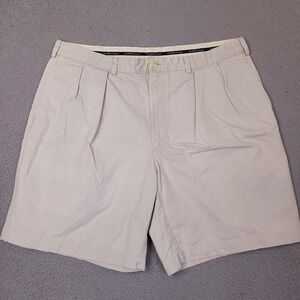 Polo Ralph Lauren Shorts‎ Mens 40 Beige 100% Cotton Pleated Tyler Short Vintage